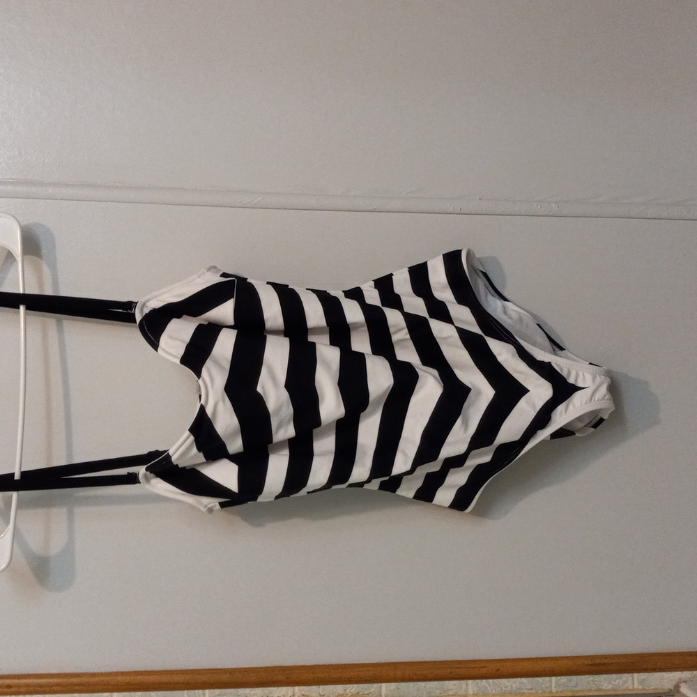 Unique Vintage Barbie black white chevron swimsuit